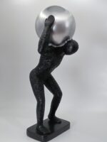 Atlas Man Carrying Silver Sphere Sculpture - Image 2