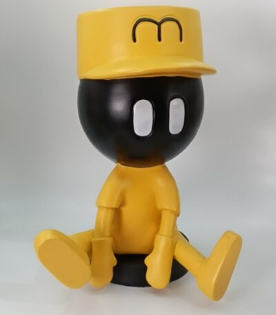 Security astronaut wearing face cap