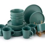 16 pieces stoneware dinner plate set