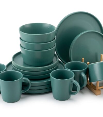 16 pieces stoneware dinner plate set